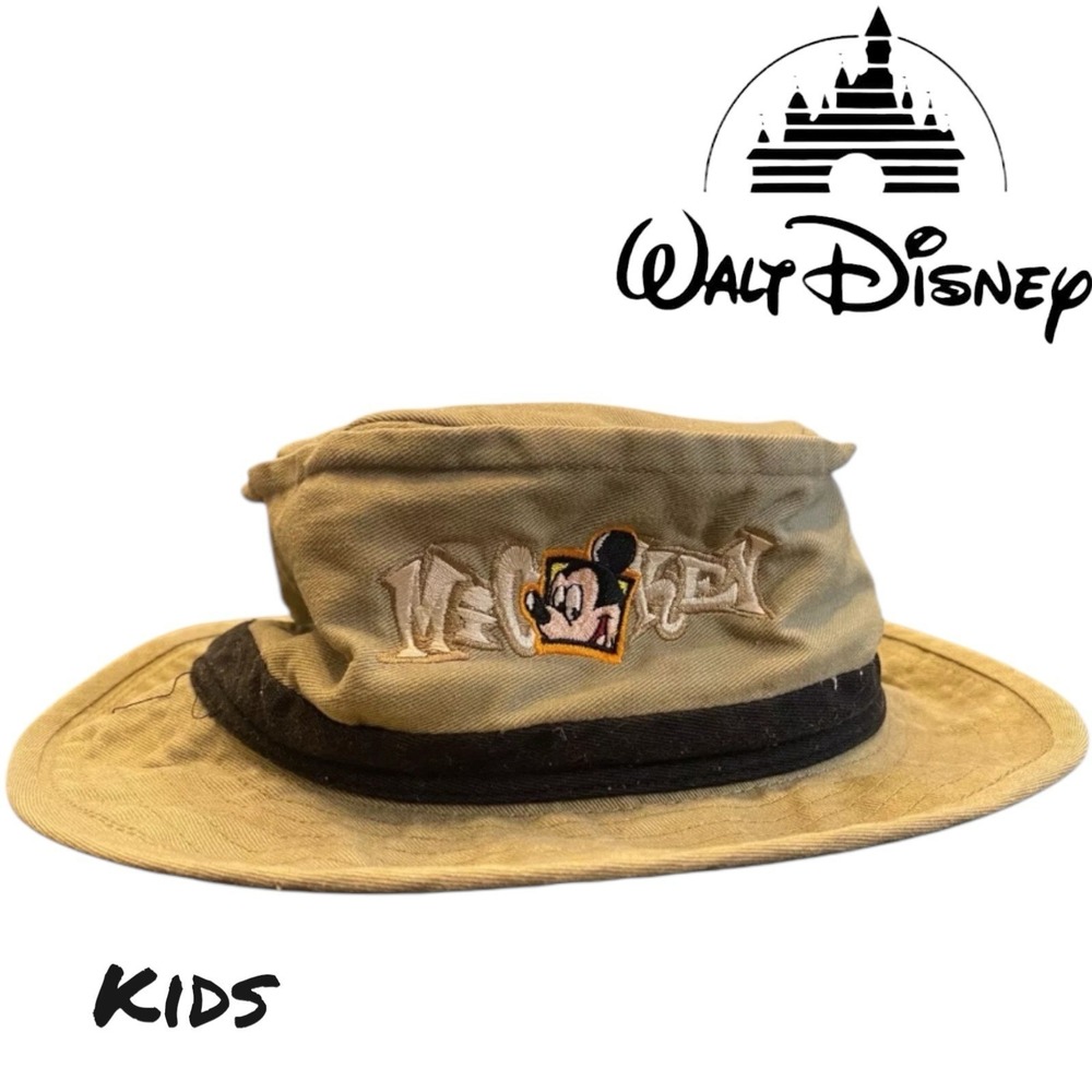 Walt Disney World Mickey Mouse Bucket Hat Beige Embroideredâ Kids Official
